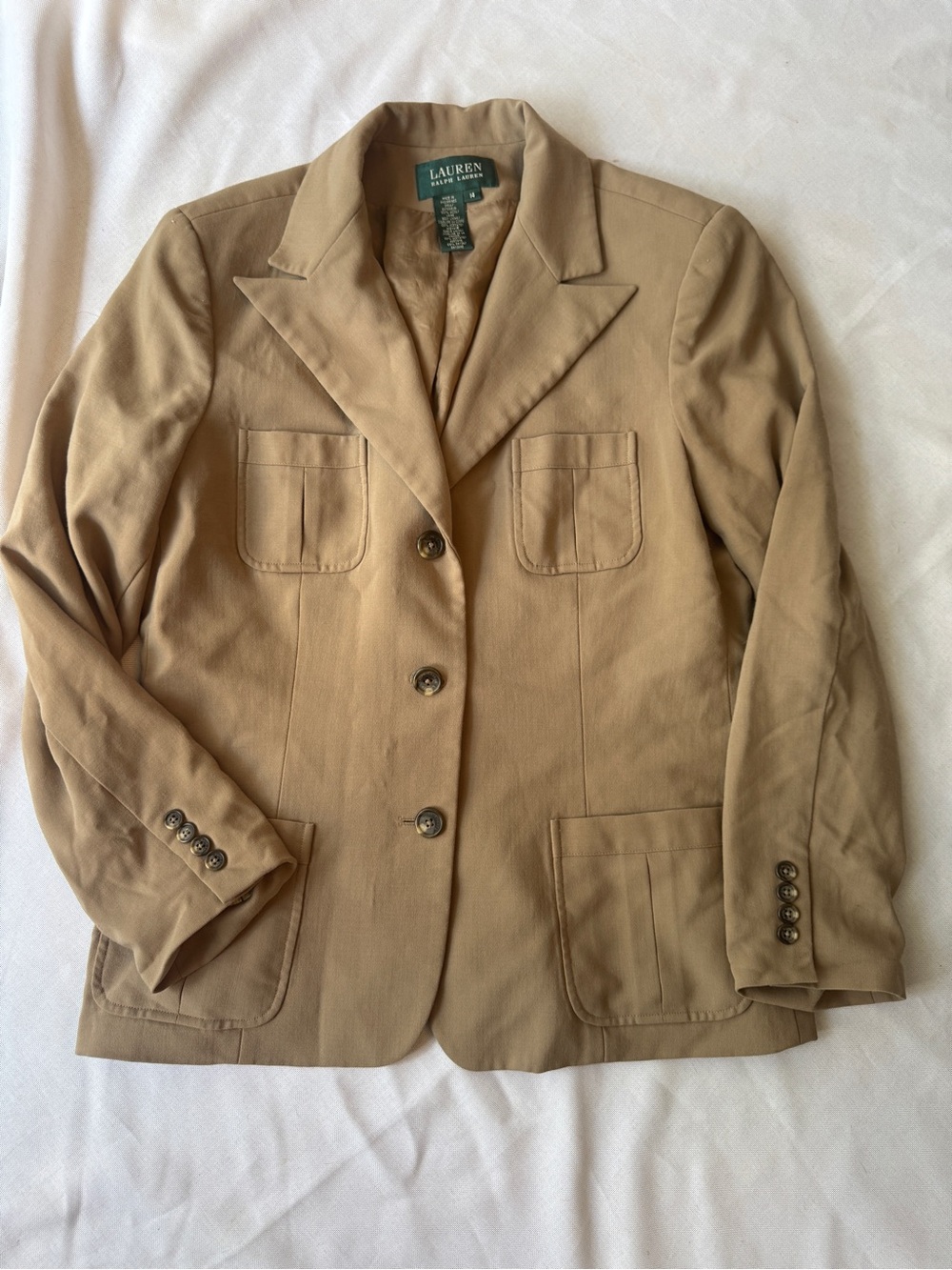Ralph Lauren Tan Single-Breasted Women's Blazer